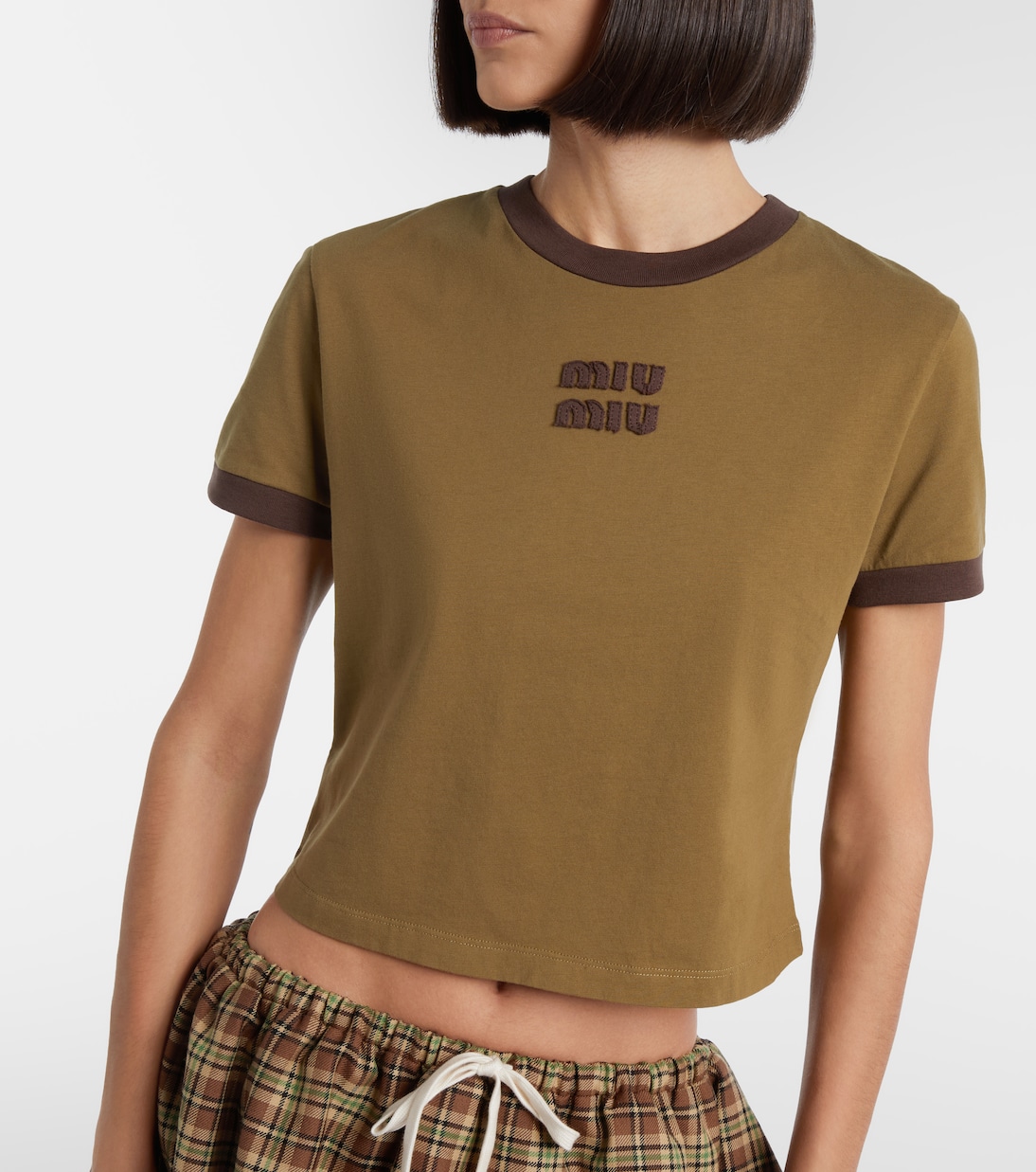 Logo cotton jersey T-shirt  | Miu Miu