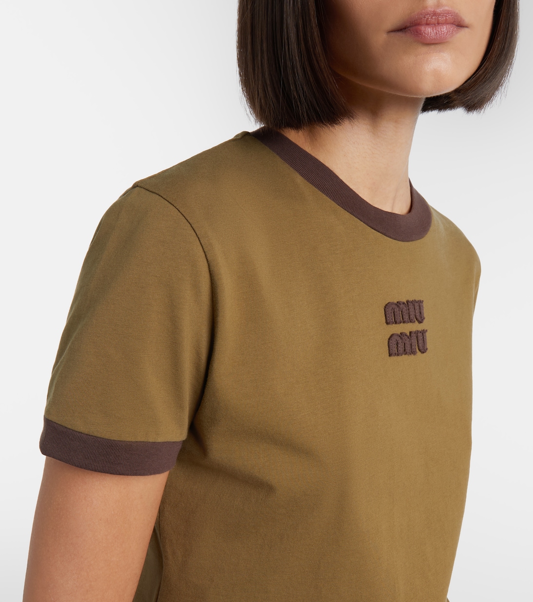 Logo cotton jersey T-shirt  | Miu Miu