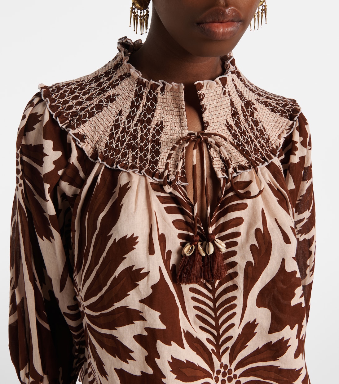 Bedruckte Bluse Ysee aus Baumwolle | Poupette St Barth