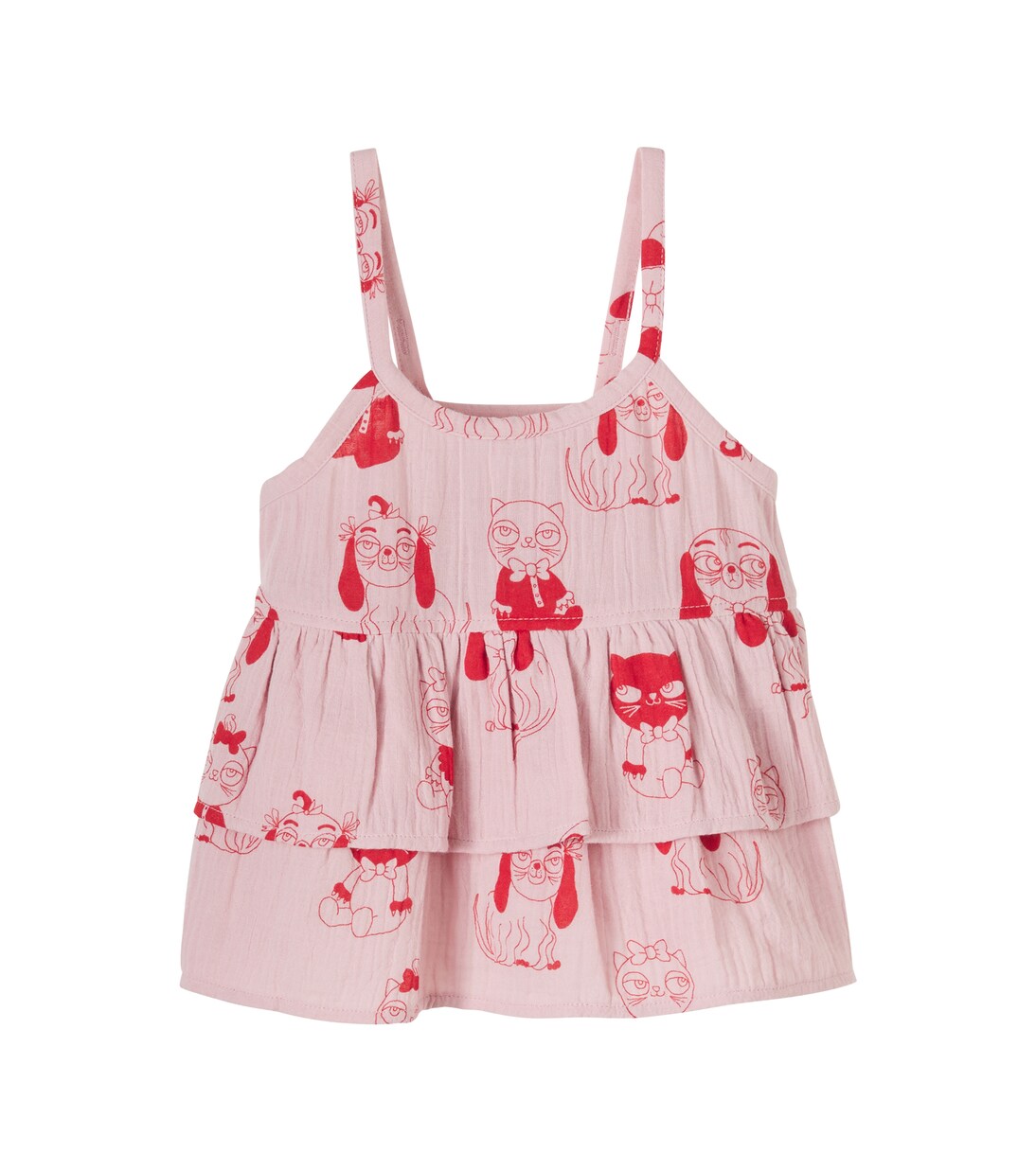 Minibabies printed ruffled cotton top | Mini Rodini