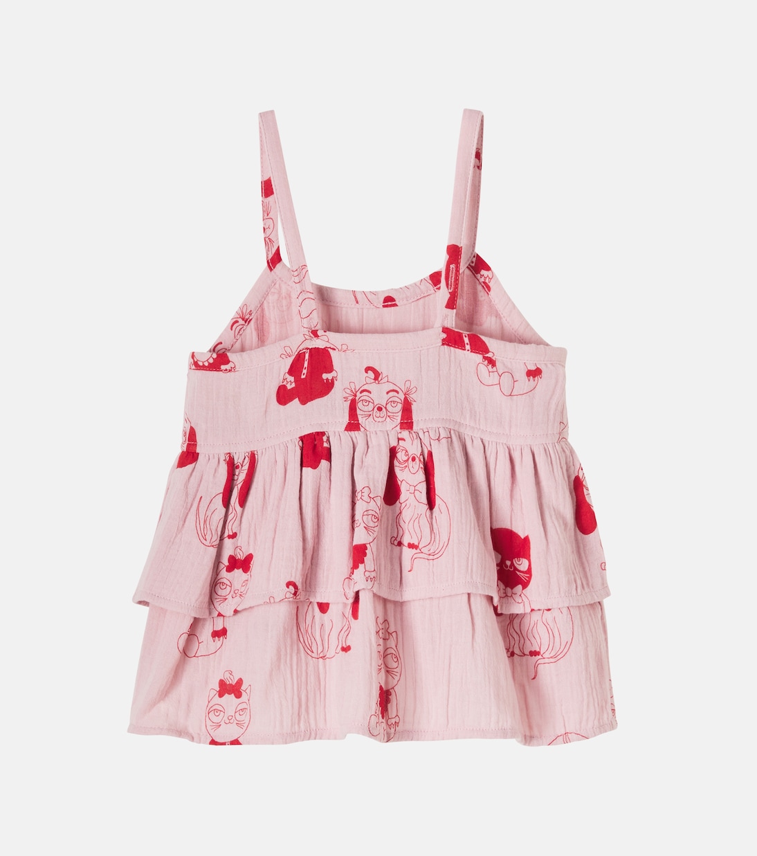 Minibabies printed ruffled cotton top | Mini Rodini