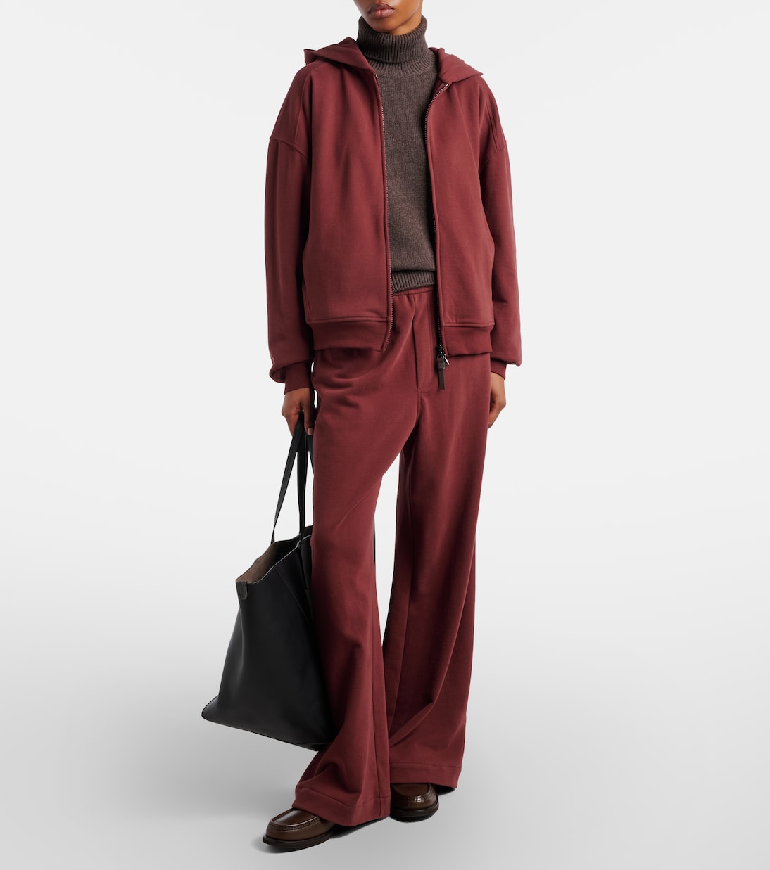 Monili cotton jersey zip-up hoodie | Brunello Cucinelli