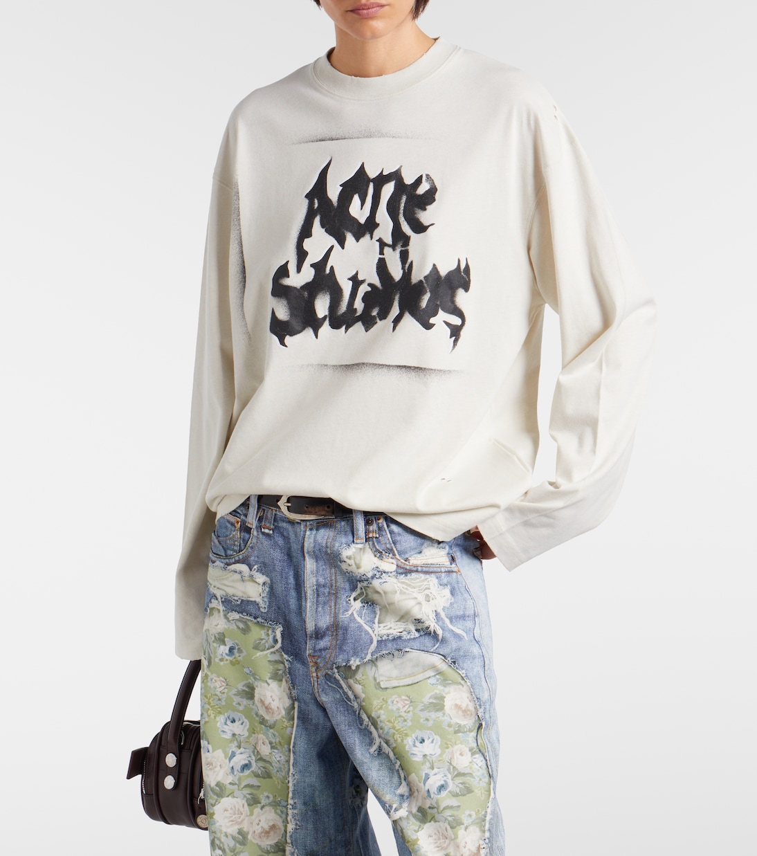 Logo cotton-blend jersey sweatshirt | Acne Studios