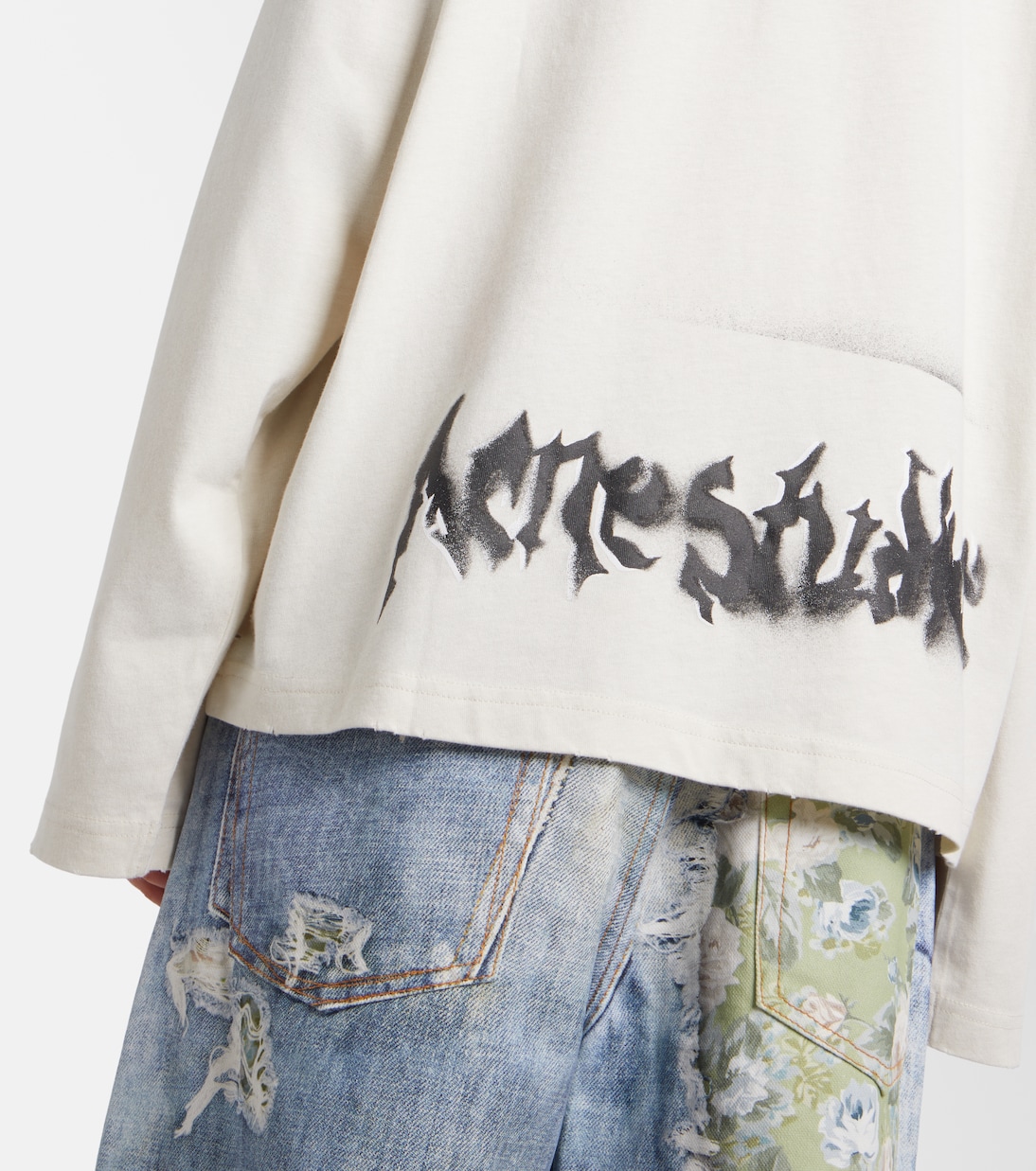 Logo cotton-blend jersey sweatshirt | Acne Studios