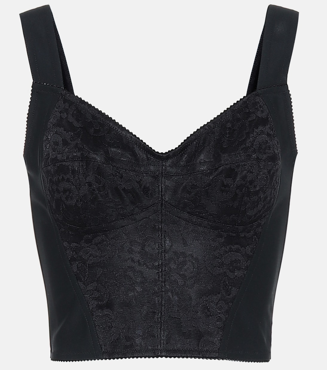 Lace-trimmed jacquard bustier | Dolce&Gabbana