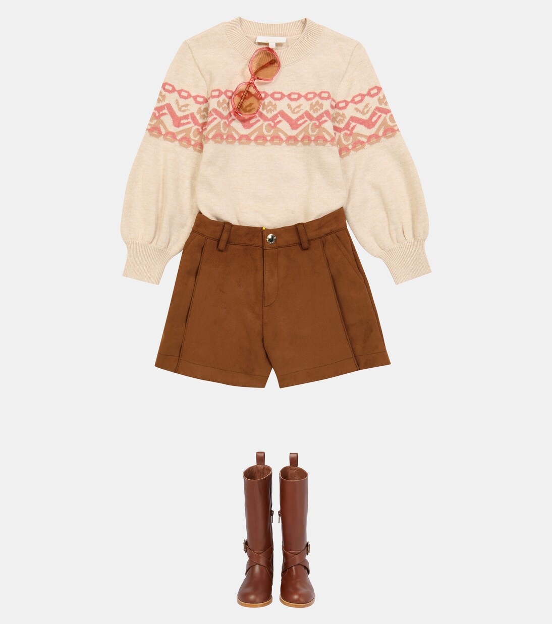 Cotton and wool intarsia sweater | Chloé Kids