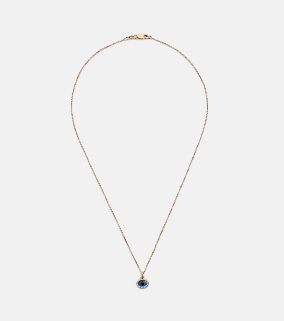 Mini Oval Eye 18kt gold necklace with diamonds | Ileana Makri