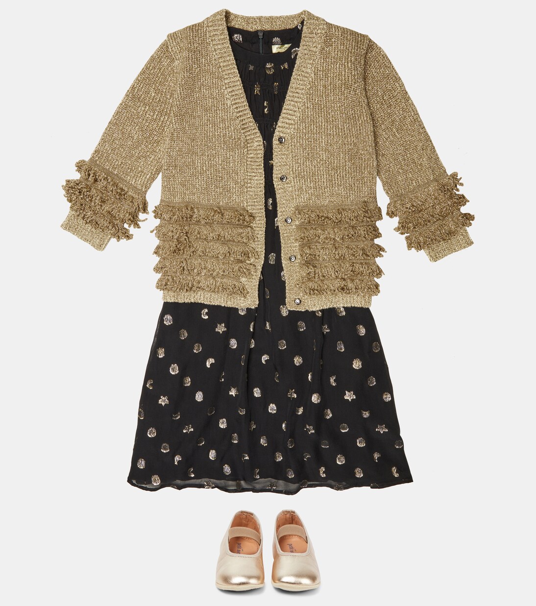 Fringed cotton-blend cardigan | Stella McCartney Kids
