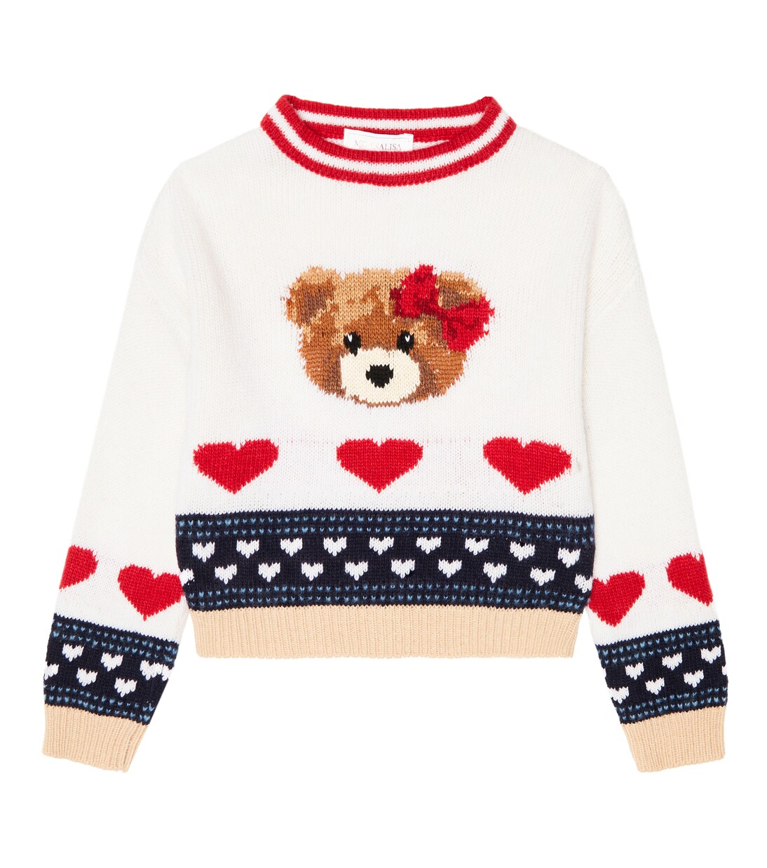 Intarsia-knit wool sweater | Monnalisa