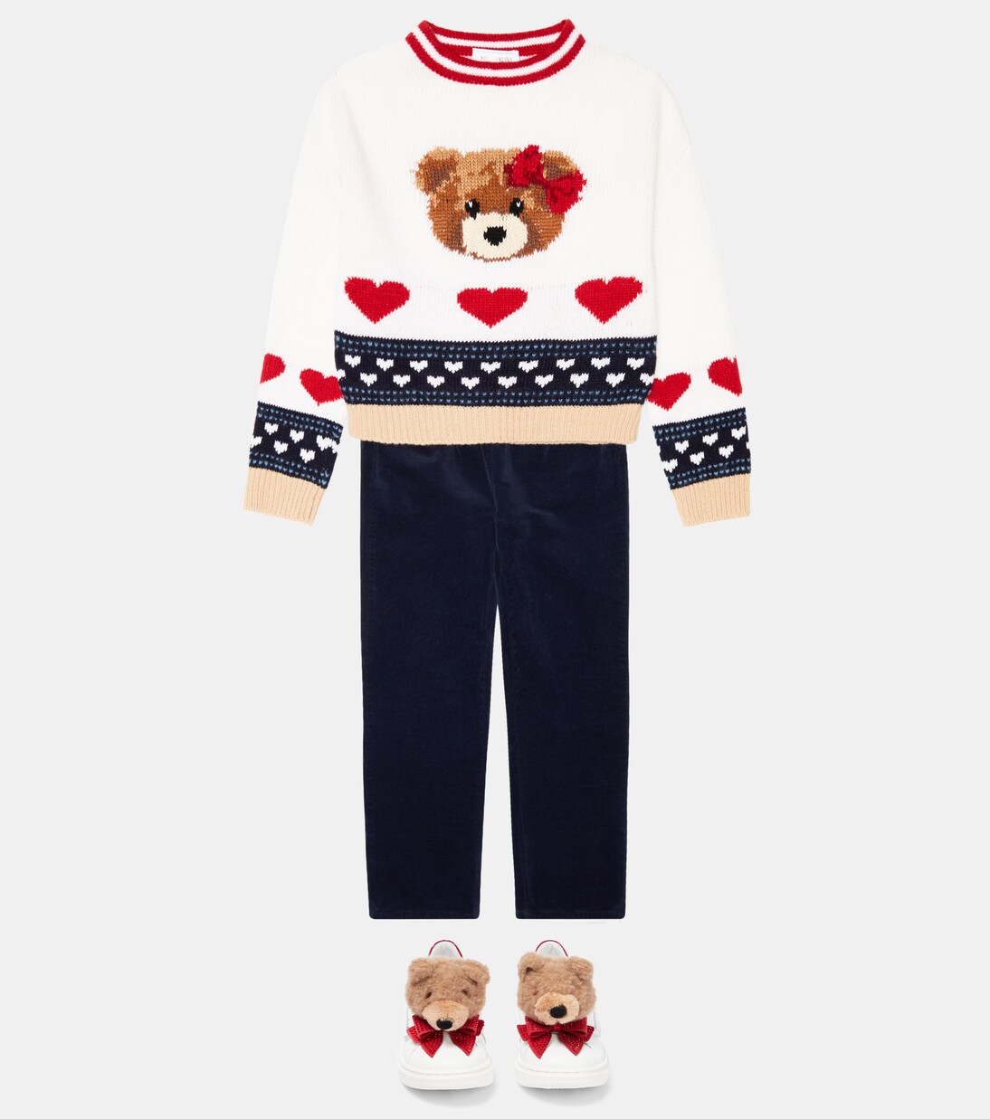 Intarsia-knit wool sweater | Monnalisa