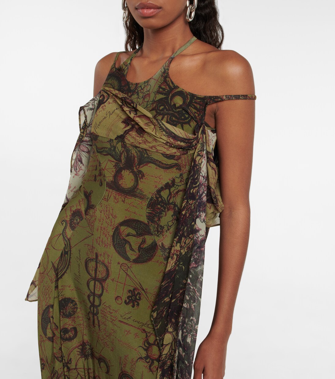 Vestido midi de jersey estampado | Marine Serre