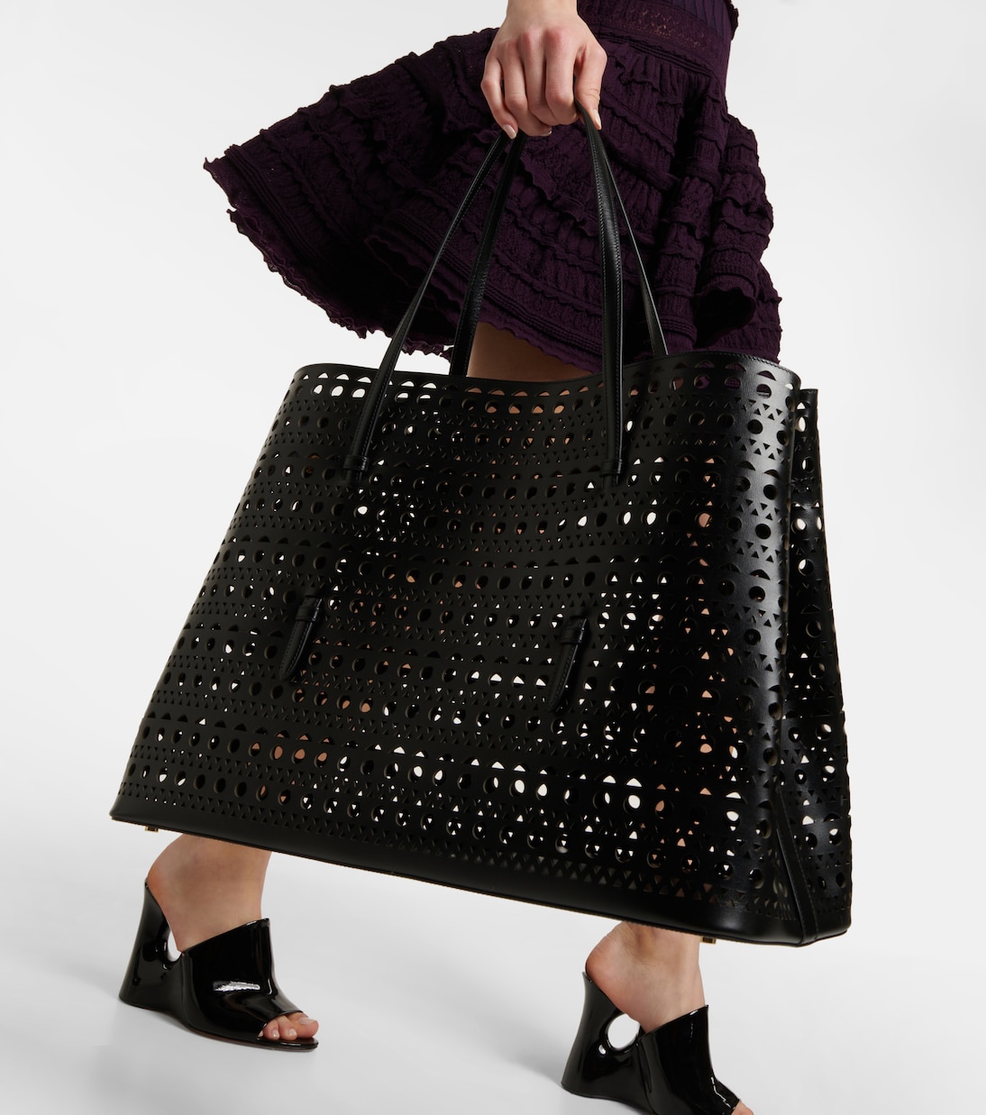 Cabas Mina 50 Large en cuir | Alaïa