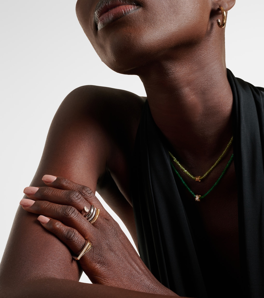 Ring Handcuff aus 9kt Gelb- und Weißgold mit Diamanten | Rainbow K