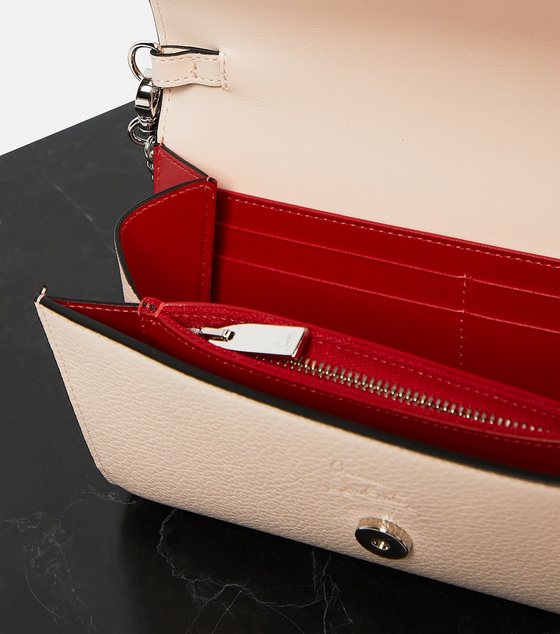 Logo leather wallet on chain | Christian Louboutin