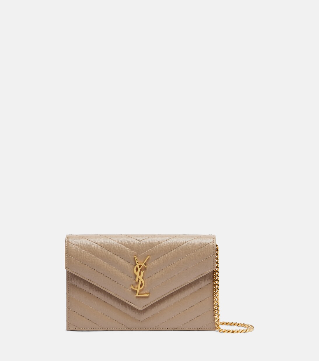 Cassandre matelassé envelope leather wallet on chain | Saint Laurent