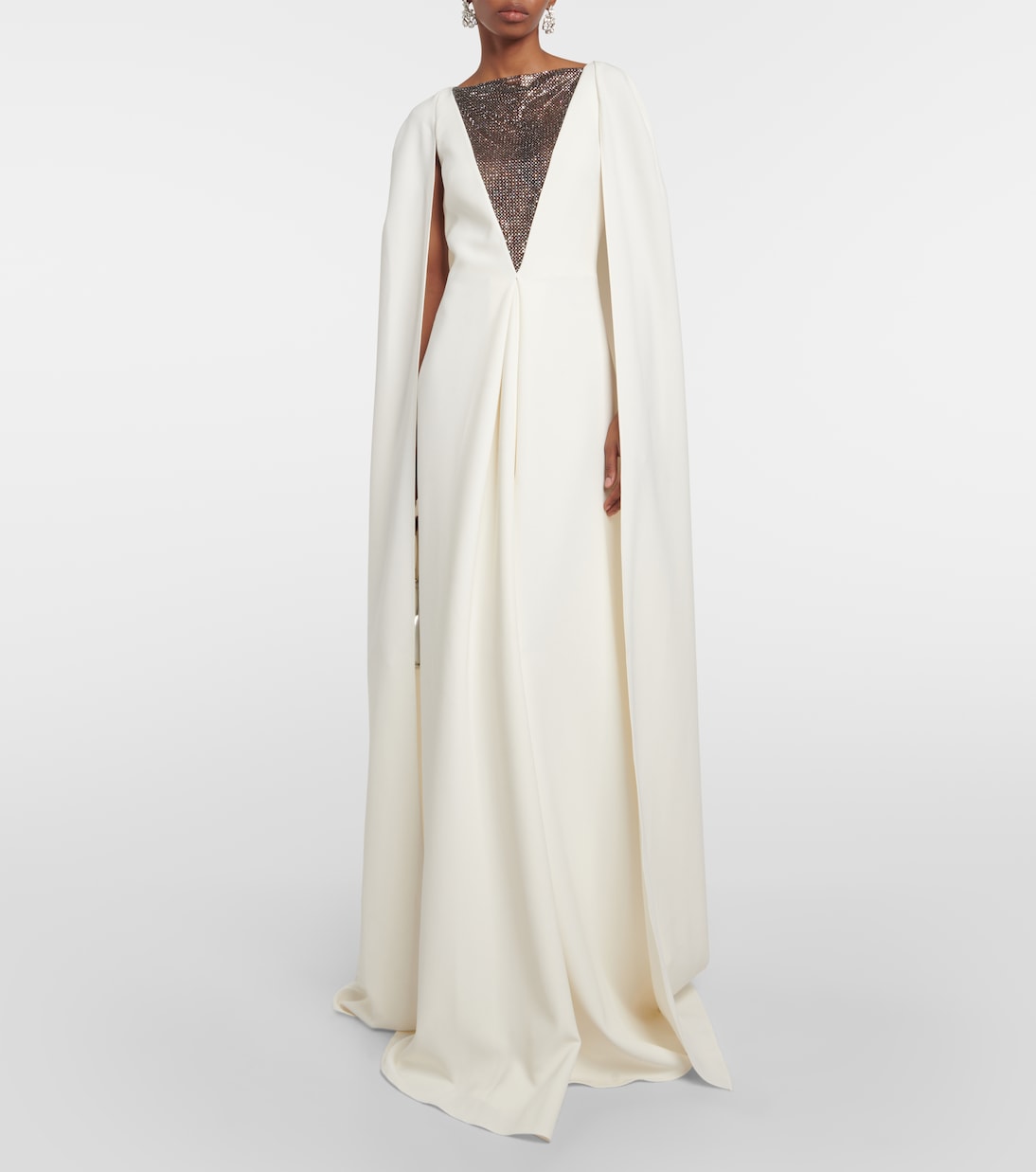 Abito lungo Abrielle con cristalli | Safiyaa