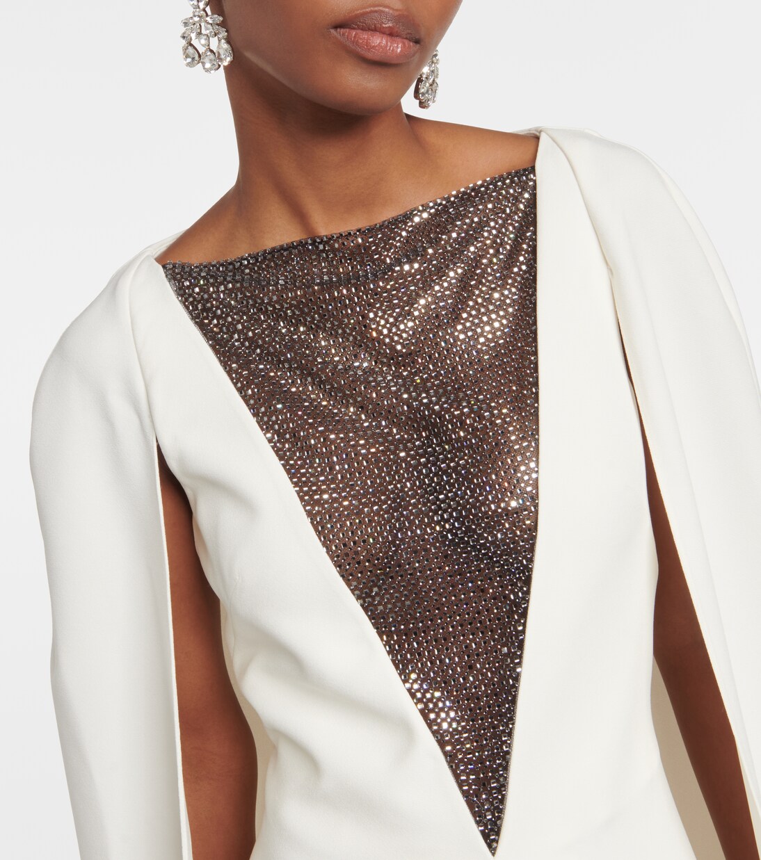 Abito lungo Abrielle con cristalli | Safiyaa