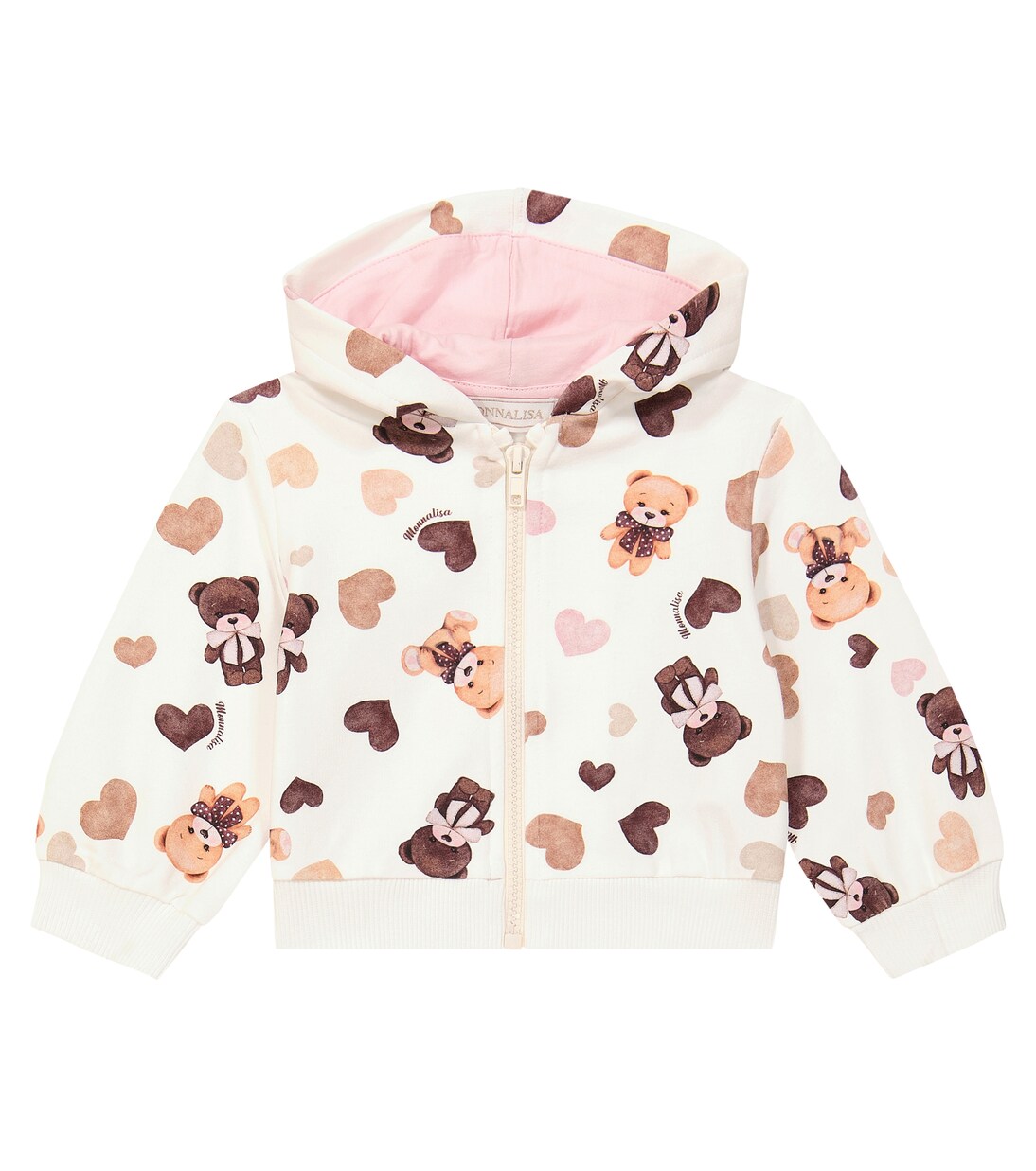 Baby printed zip-up cotton fleece hoodie | Monnalisa