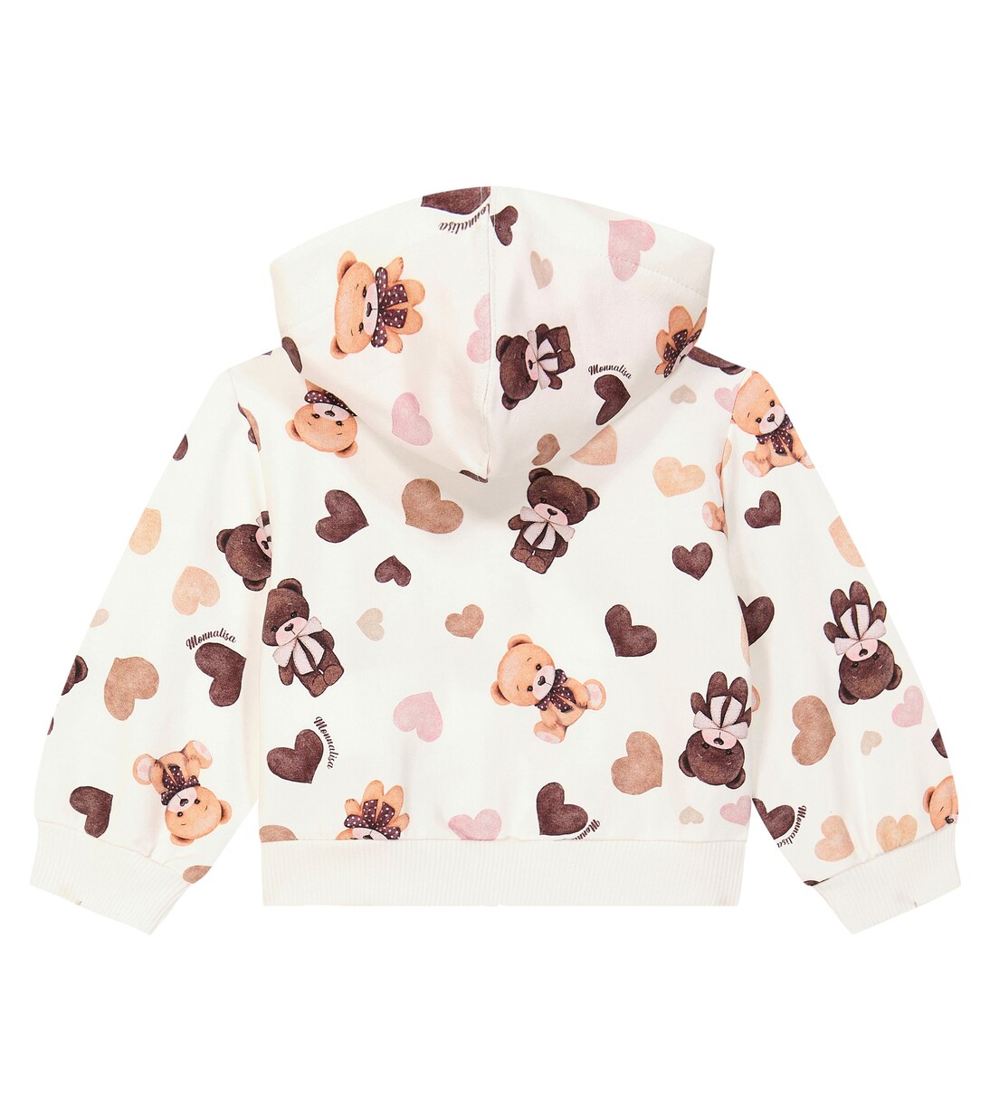 Baby printed zip-up cotton fleece hoodie | Monnalisa