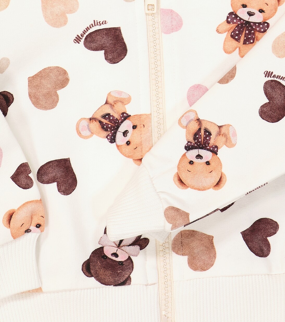 Baby printed zip-up cotton fleece hoodie | Monnalisa