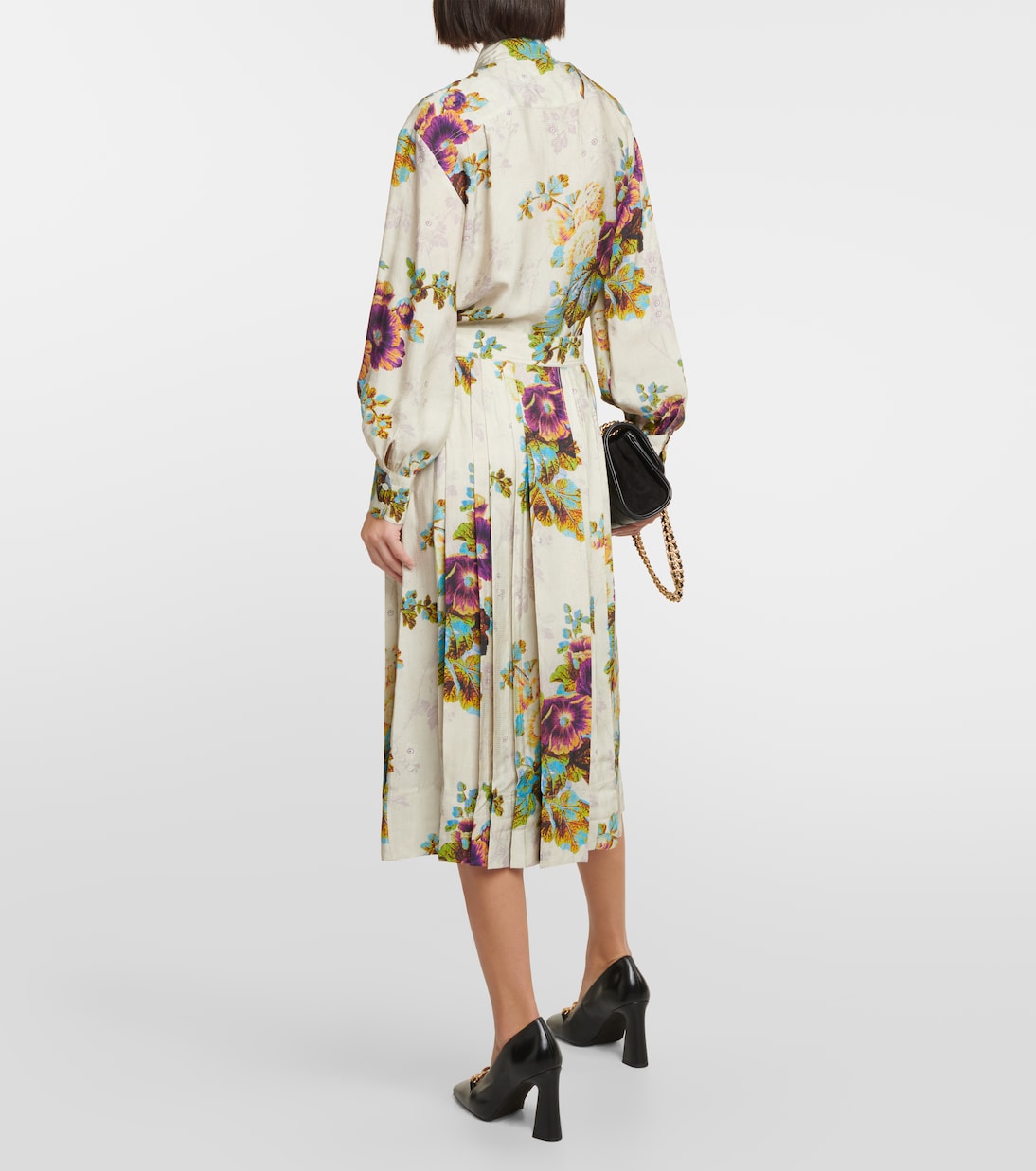 Falda midi de satén floral | Tory Burch