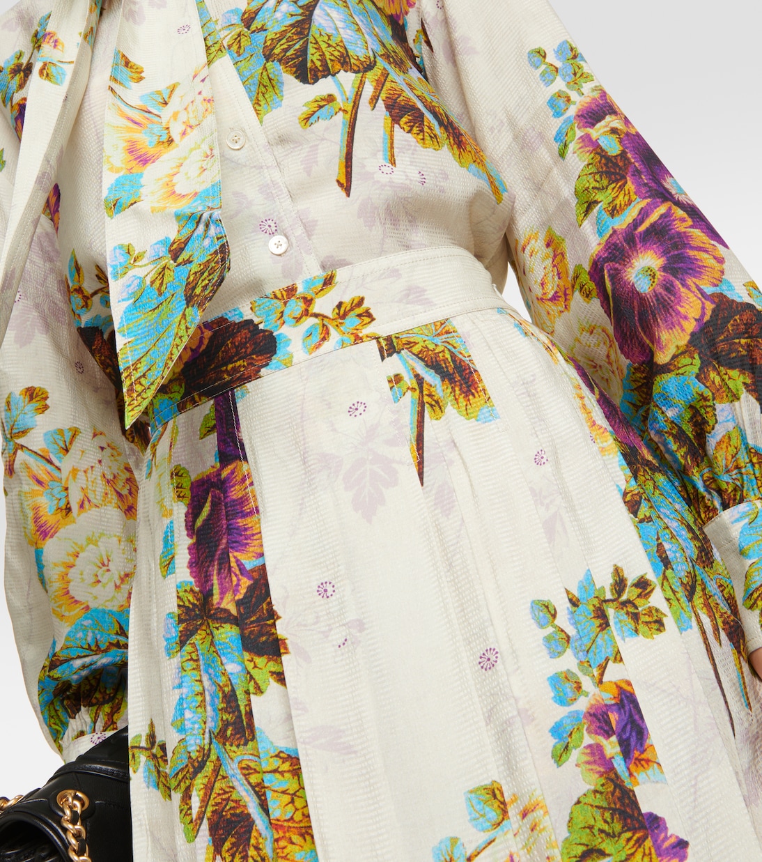 Falda midi de satén floral | Tory Burch