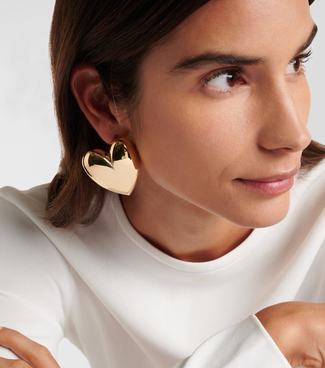 Pendientes Puffy Heart chapados en oro | Jennifer Fisher