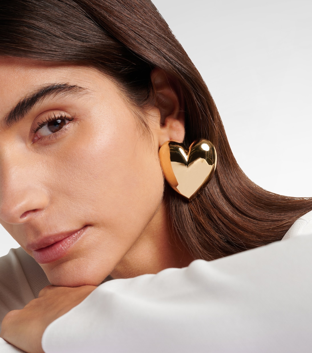 Pendientes Puffy Heart chapados en oro | Jennifer Fisher
