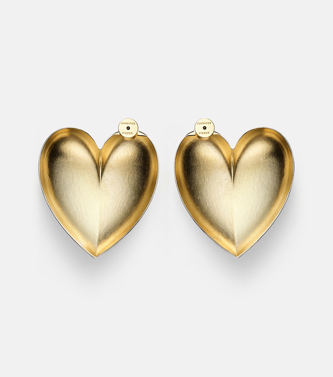 Pendientes Puffy Heart chapados en oro | Jennifer Fisher