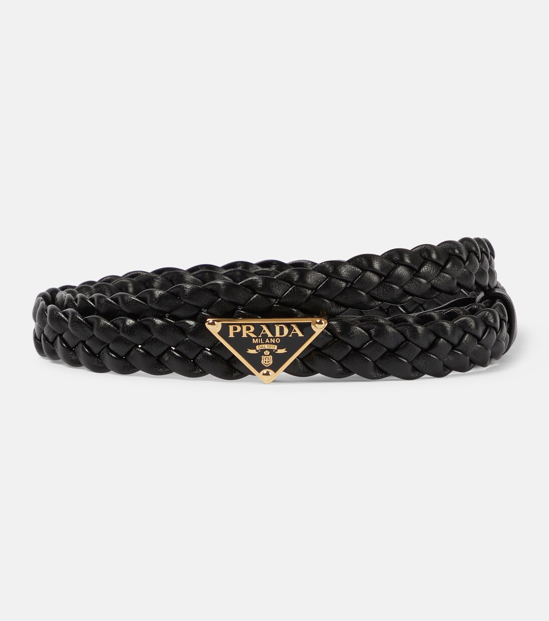 Braided leather belt | Prada