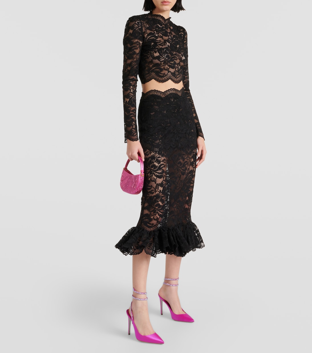 Verzierte Pumps Cleo aus Satin | Rene Caovilla