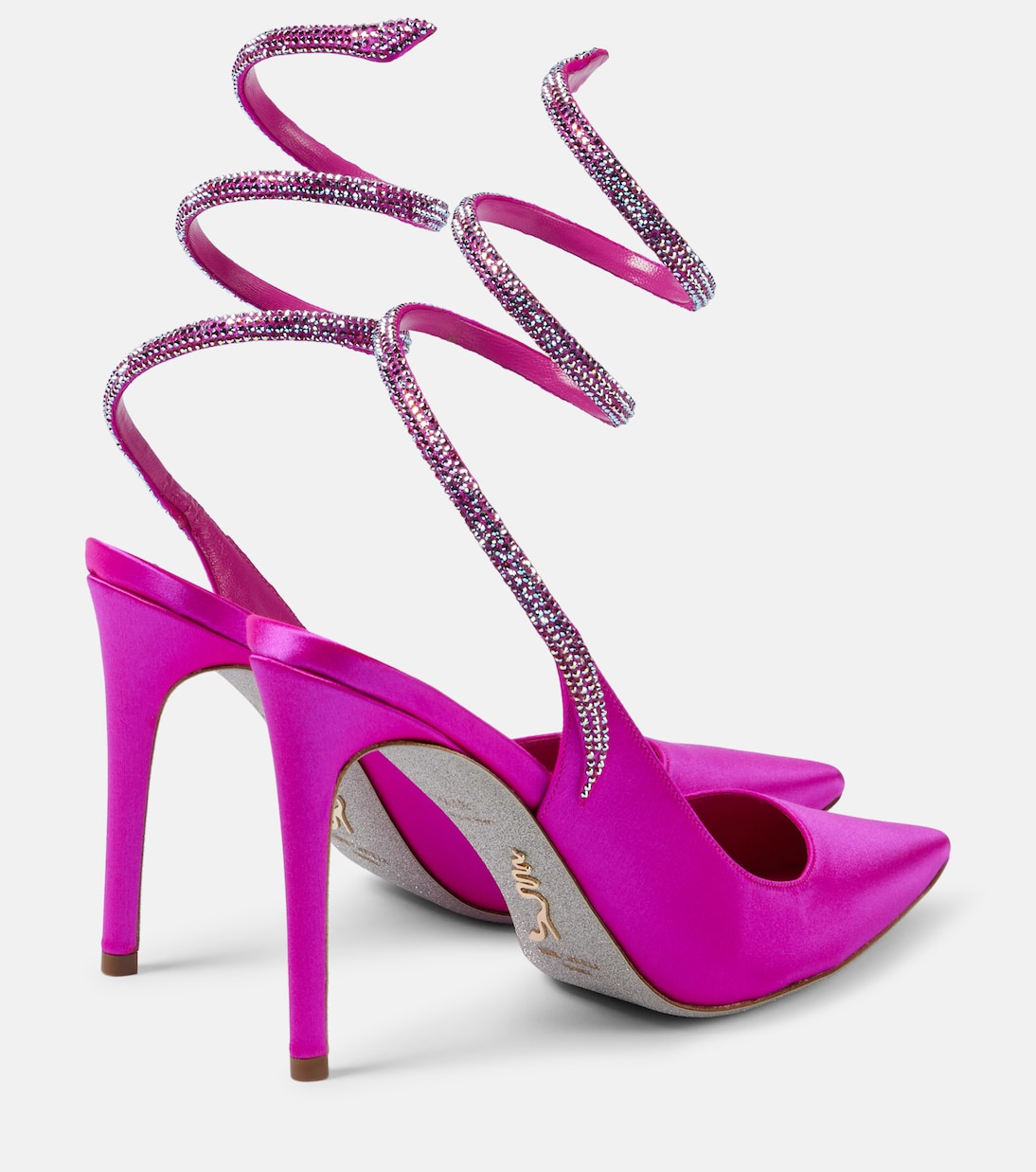 Verzierte Pumps Cleo aus Satin | Rene Caovilla