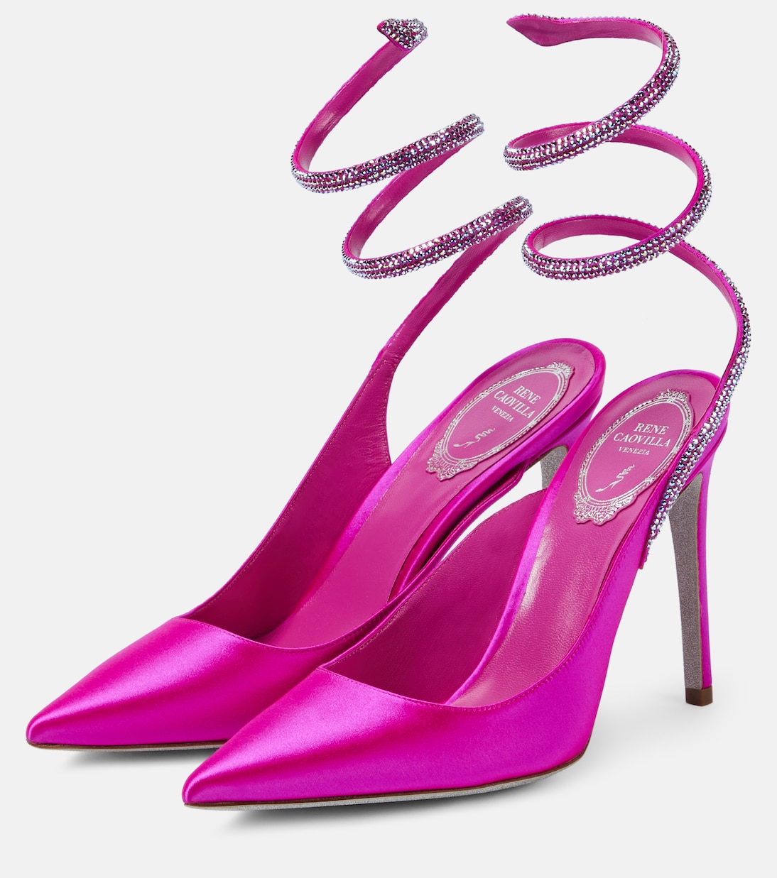 Verzierte Pumps Cleo aus Satin | Rene Caovilla