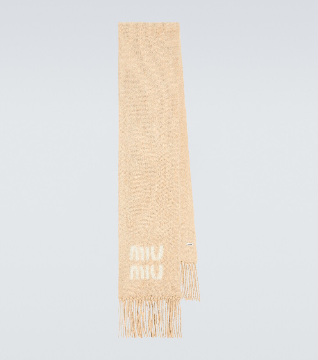 Logo mohair and wool-blend scarf | Miu Miu
