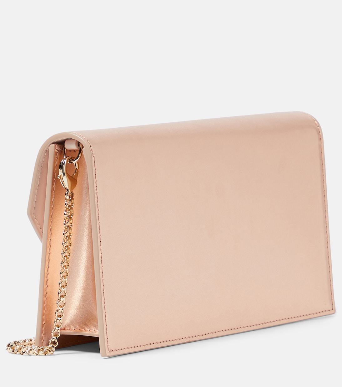 Loubi54 Small leather-trimmed silk clutch | Christian Louboutin