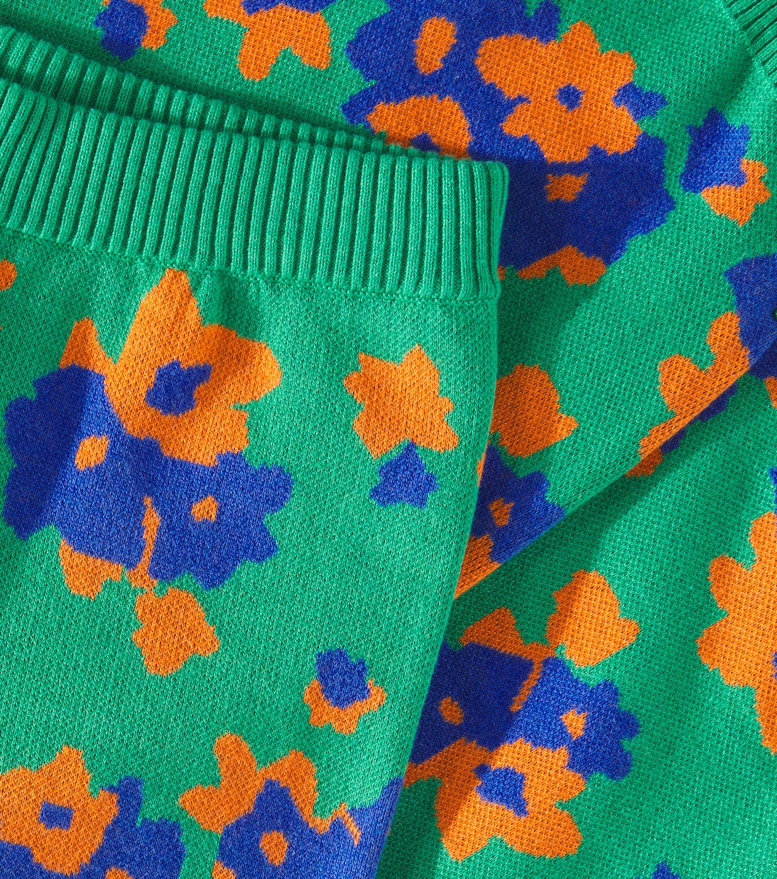 Flowers cotton and wool wide-leg pants | Tinycottons