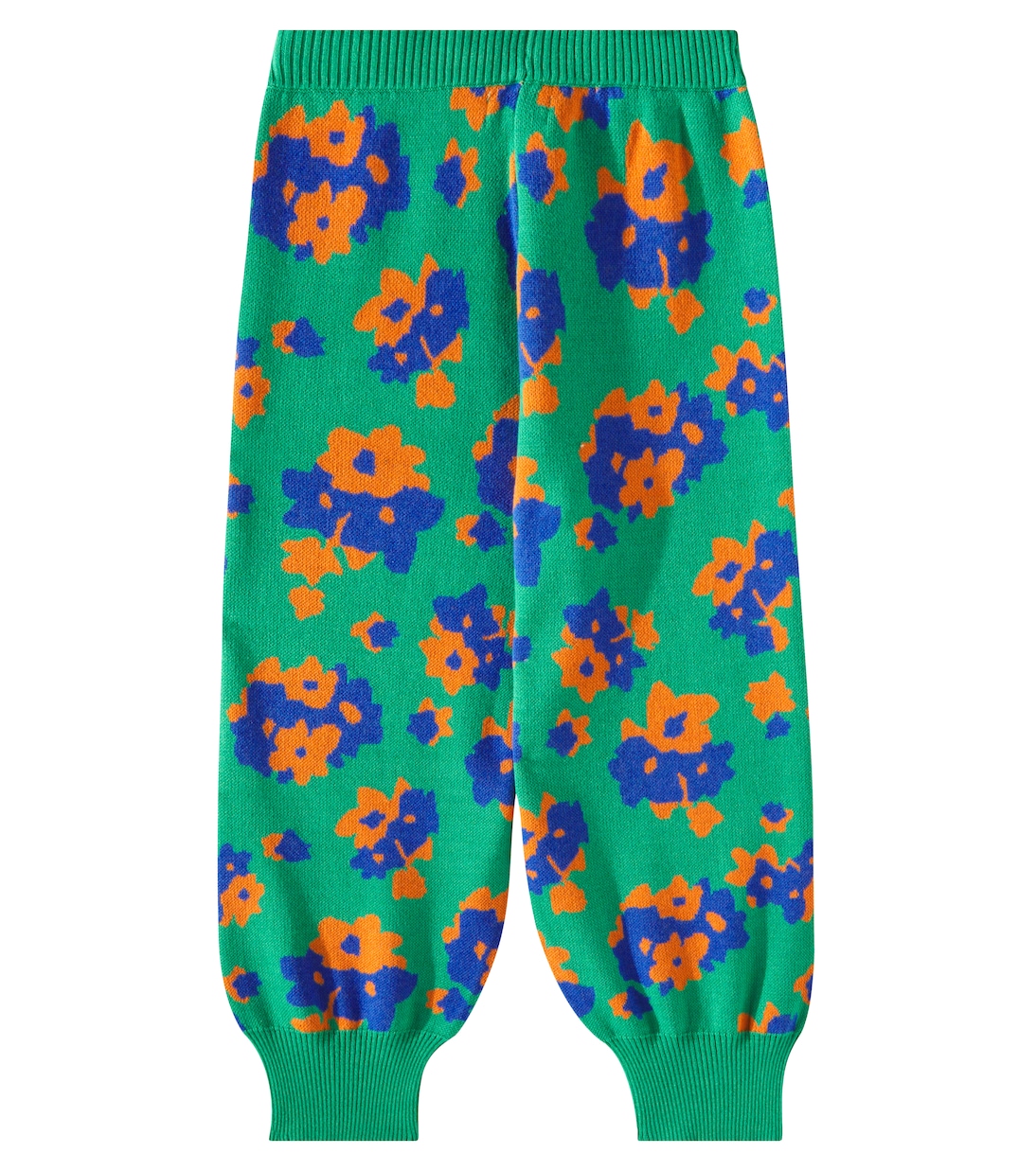 Flowers cotton and wool wide-leg pants | Tinycottons
