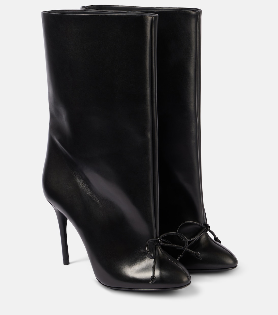 90 bow-detail leather ankle boots | Alaïa