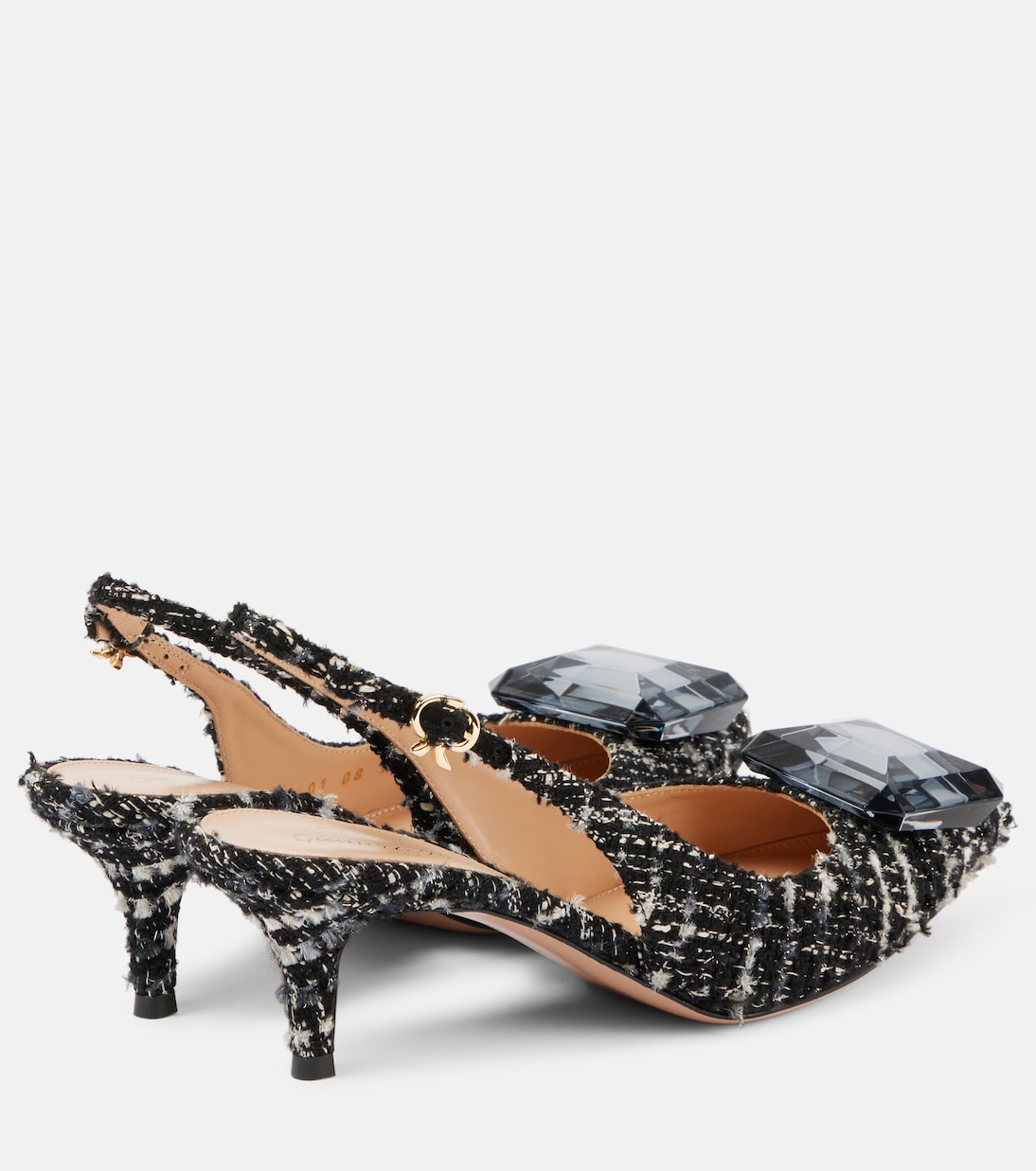 Jaipur 55 bouclé slingback pumps | Gianvito Rossi