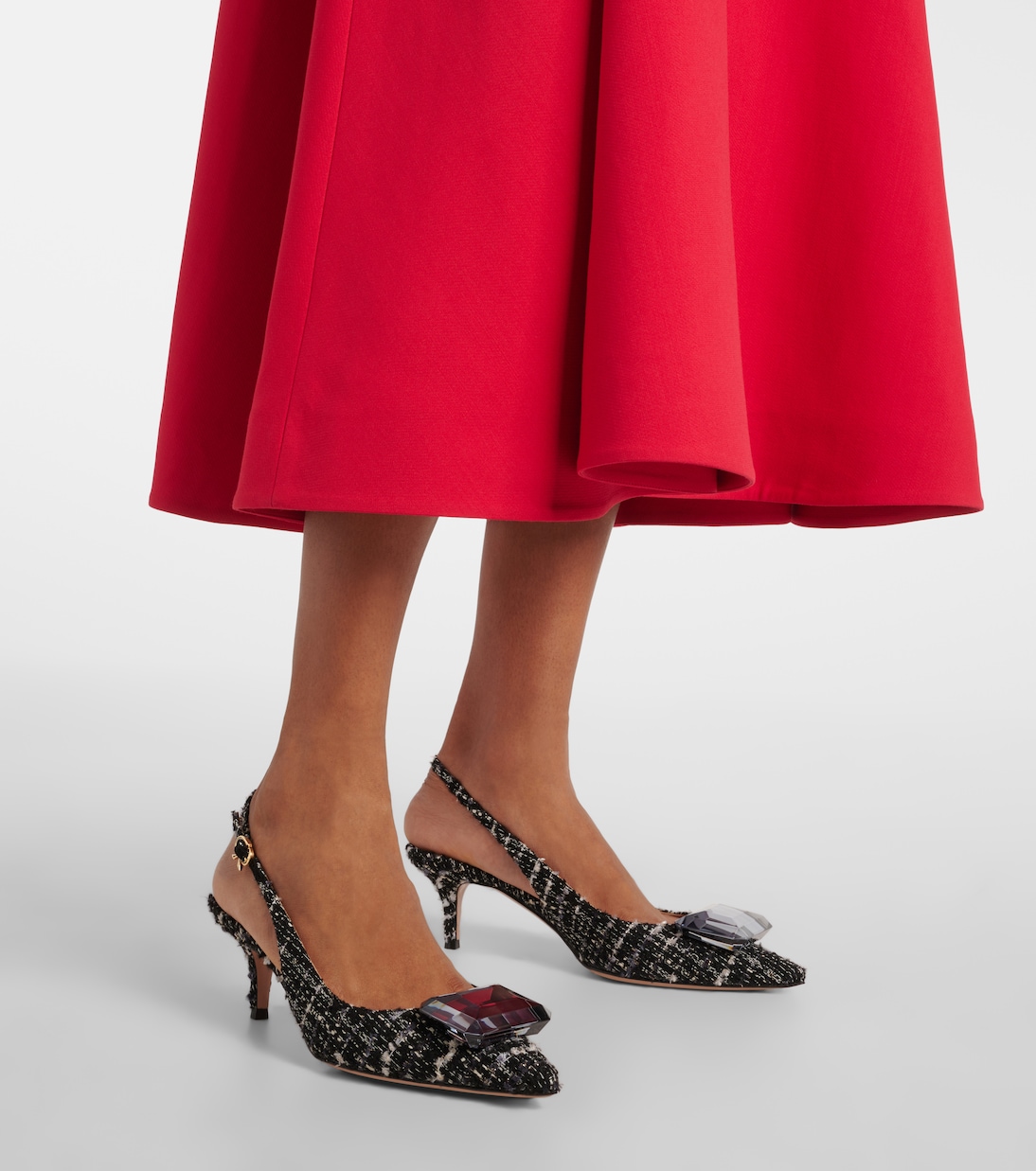 Jaipur 55 bouclé slingback pumps | Gianvito Rossi