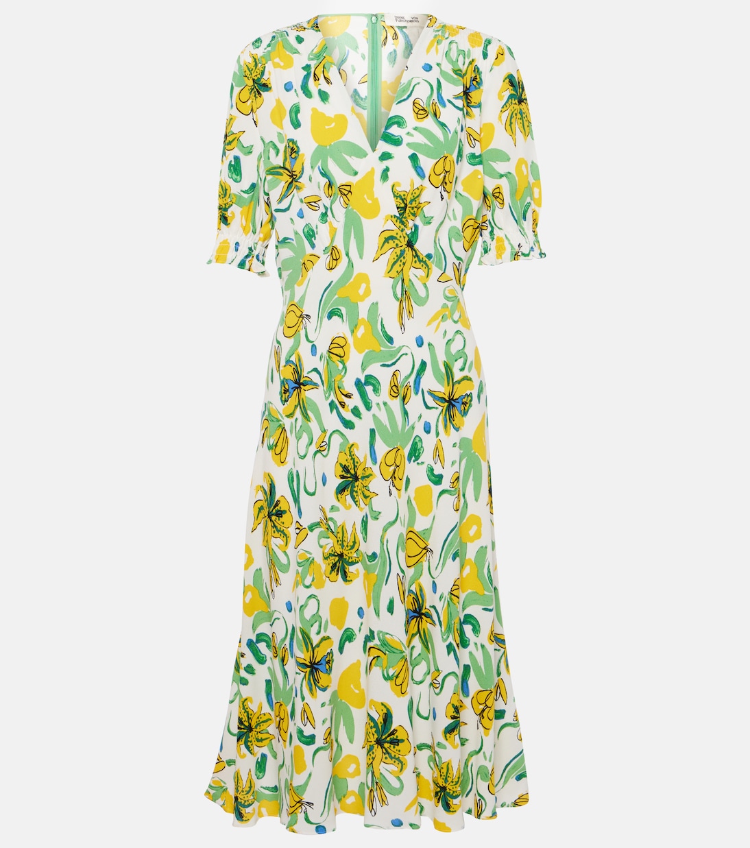 Robe midi Jemma en crêpe à fleurs | Diane von Furstenberg