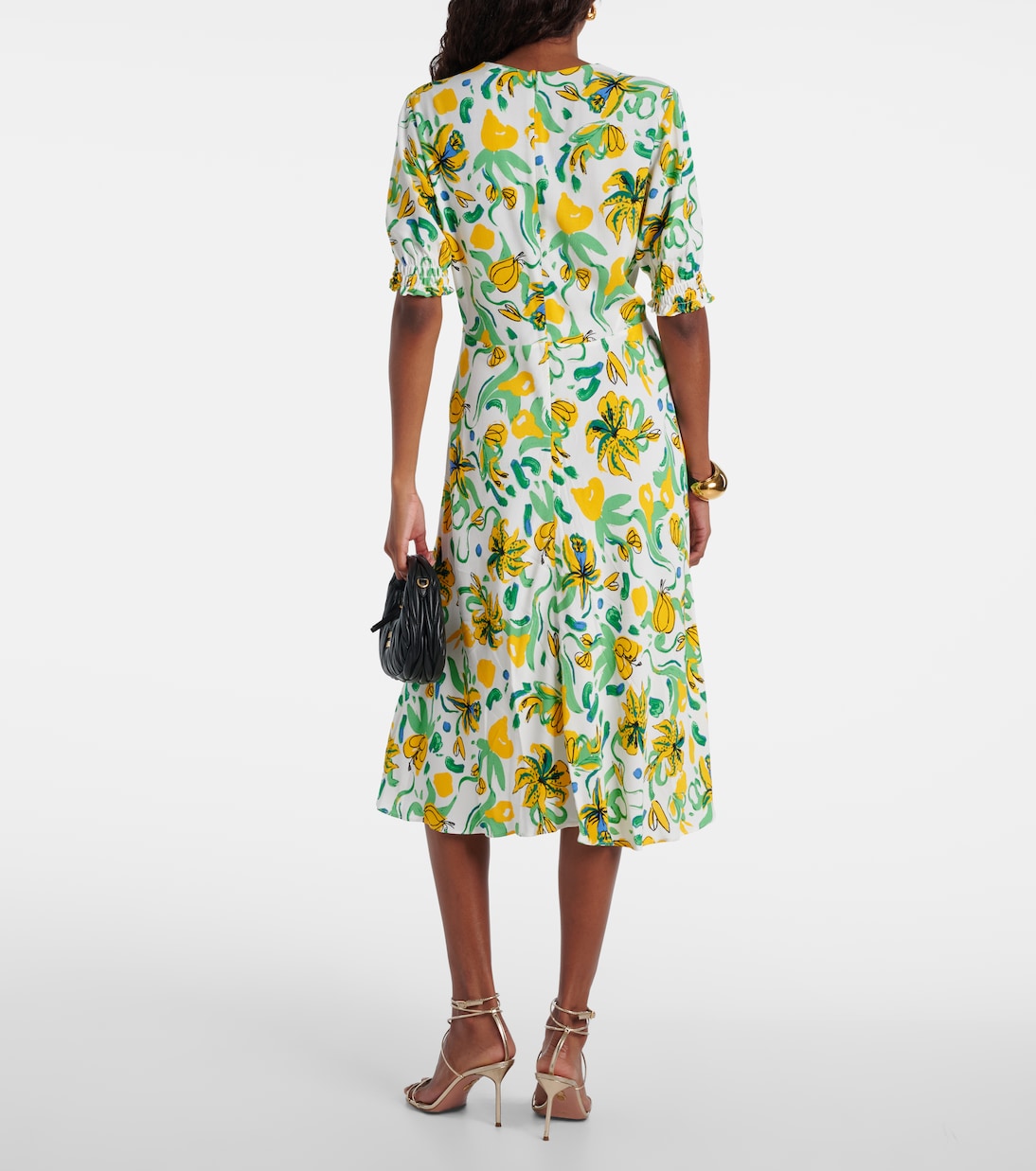Robe midi Jemma en crêpe à fleurs | Diane von Furstenberg