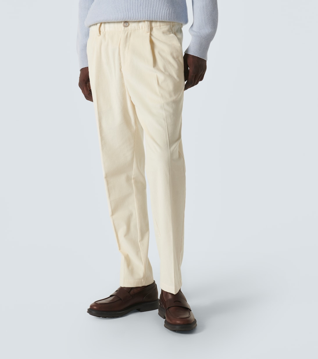 Cotton and cashmere velvet slim pants | Herno