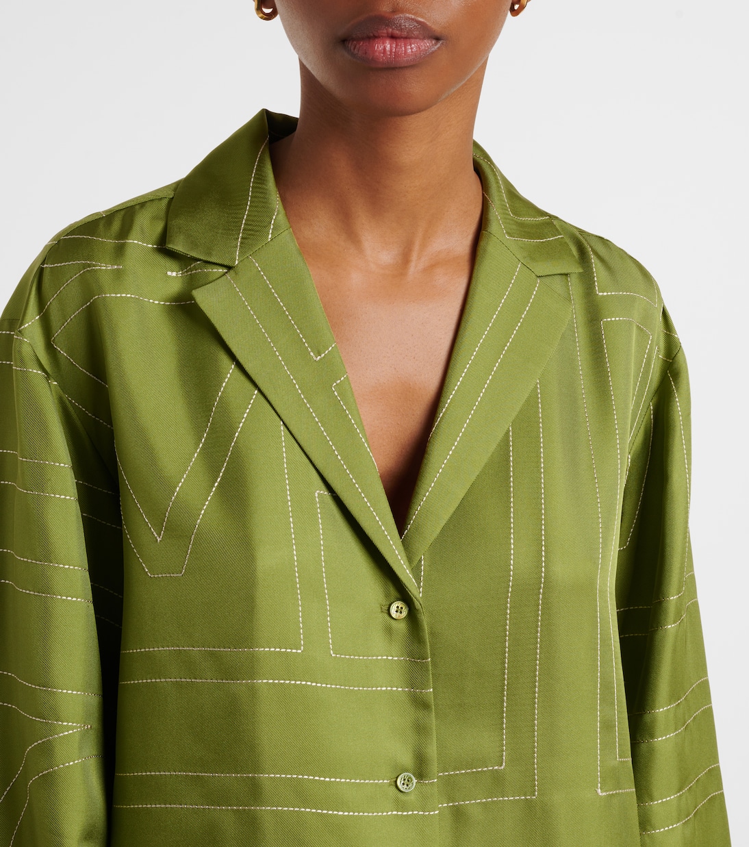 Chemise de pyjama Monogram en soie | Toteme
