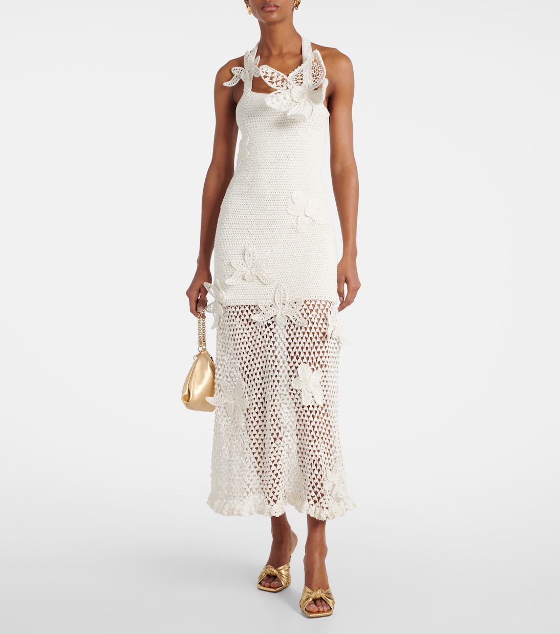 Maxikleid aus Häkelstrick | Oscar de la Renta