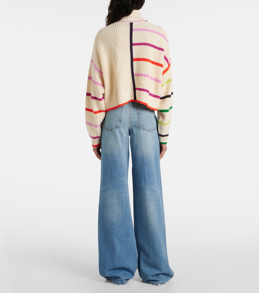 Hampton cropped cotton-blend sweater | Staud