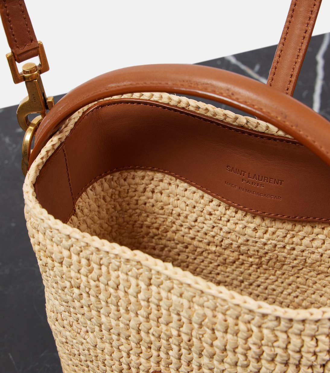 Bucket Bag Le 37 Mini aus Raffiabast | Saint Laurent