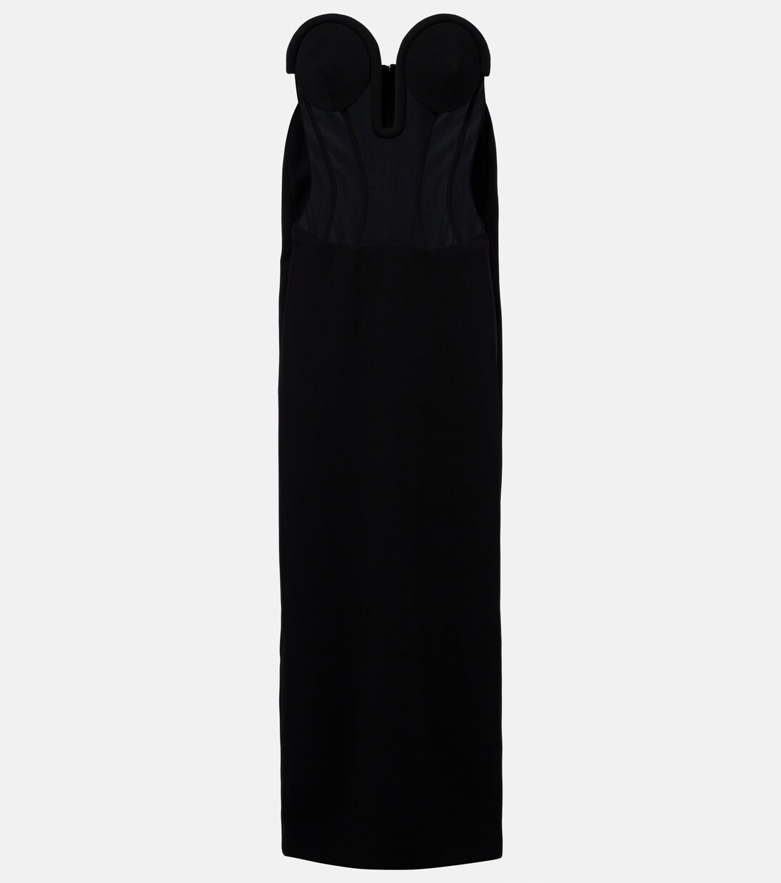 Robe bustier longue en crêpe et tulle | Jean Paul Gaultier