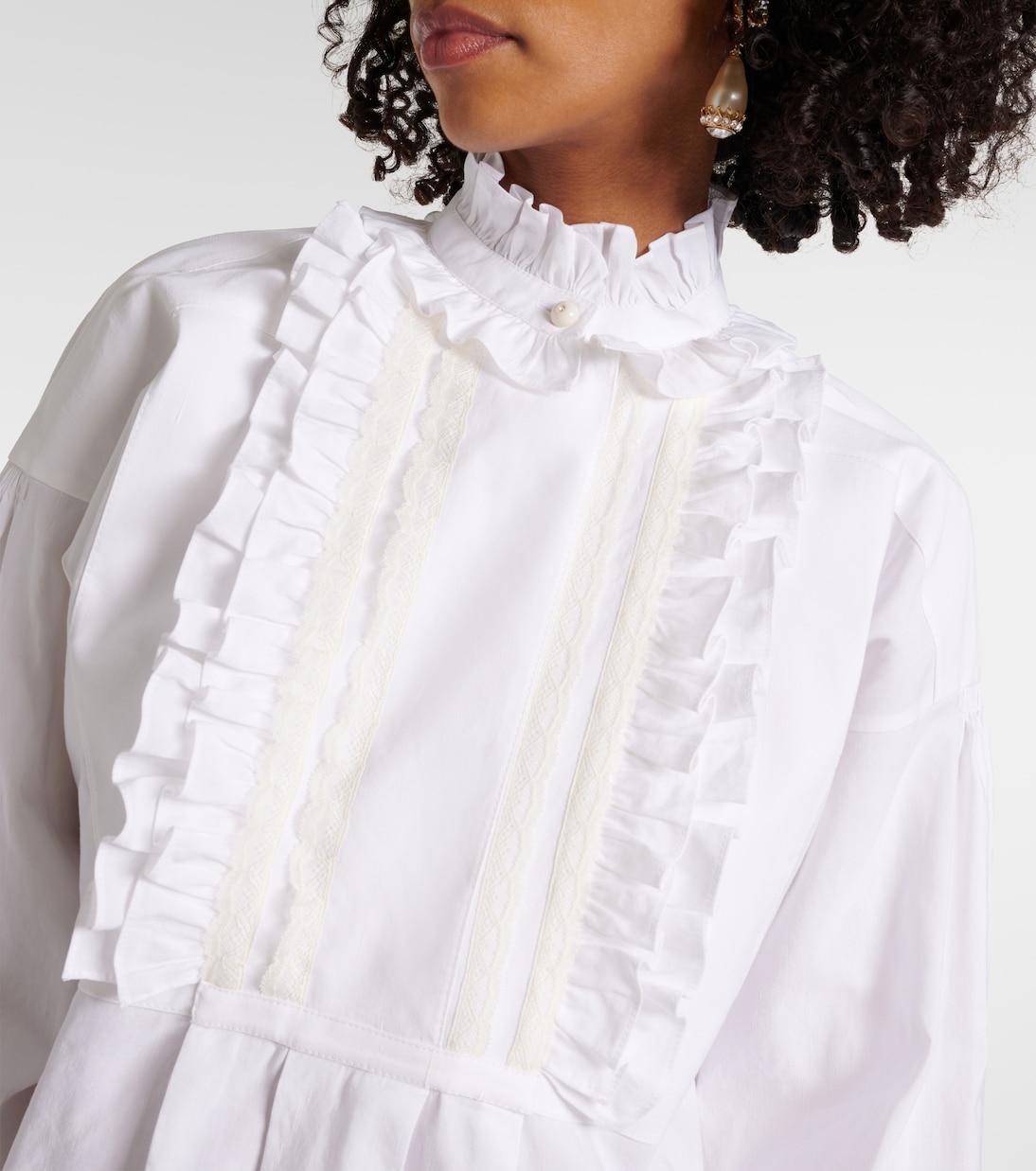 Vestido corto de algodón, lino y seda | Valentino