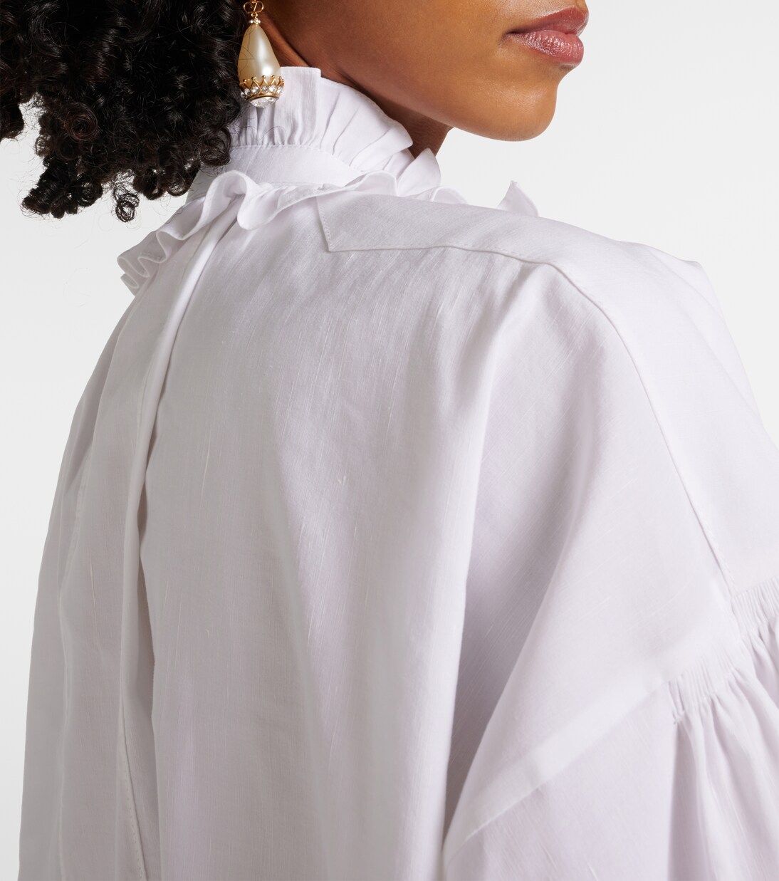 Vestido corto de algodón, lino y seda | Valentino